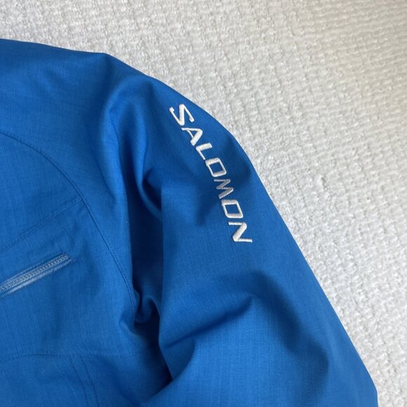 Y2K Salomon Blue Hooded Ski Jacket Clima Pro Storm 20000 Ski Jacket Men M - Picture 9 of 16